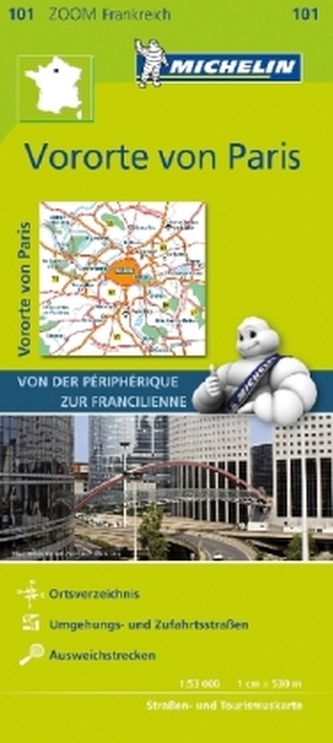 Michelin Karte Vororte von Paris