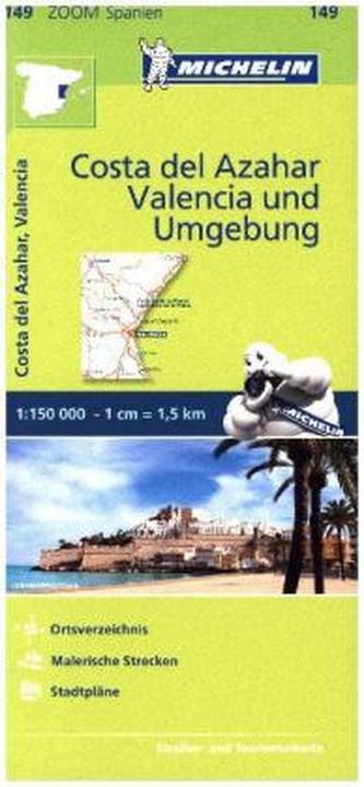 Michelin Karte Costa del Azahar, Valencia und Umgebung. Environs de Valence