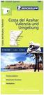 Michelin Karte Costa del Azahar, Valencia und Umgebung. Environs de Valence