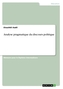 Analyse pragmatique du discours politique