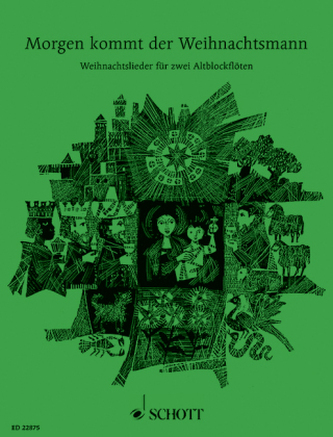 Morgen kommt der Weihnachtsmann, für 2 Altblockflöten