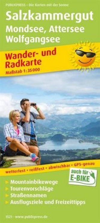 PublicPress Wander- und Radkarte Salzkammergut-Mitte, Mondsee, Attersee, Wolfgangsee