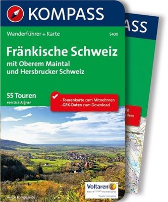 Kompass Wanderführer Fränkische Schweiz mit Oberem Maintal und Hersbrucker Schweiz, m. 1 Karte