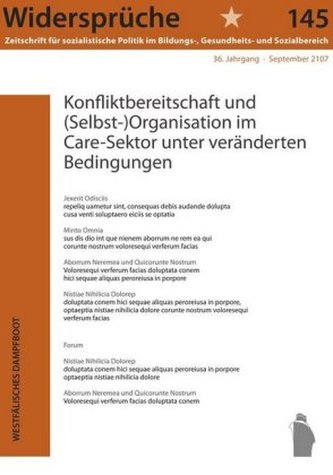 Konfliktbereitschaft und (Selbst-)Organisation im Care-Sektor unter veränderten Bedingungen