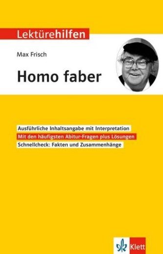 Lektürehilfen Max Frisch Homo faber Lektürehilfen Max Frisch Homo faber