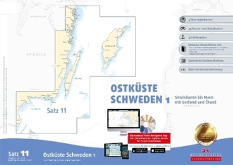 Delius Klasing-Sportbootkarten: Ostküste Schweden Ausgabe 2017/2018 (berichtigt bis 1/2017, m. CD-ROM. Tl.1