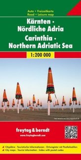 Freytag & Berndt Autokarte Kärnten, Nördliche Adria. Carintia, Mar de Adriatic del norte. Karinthie, Noord-Adriatische Zee; Cari