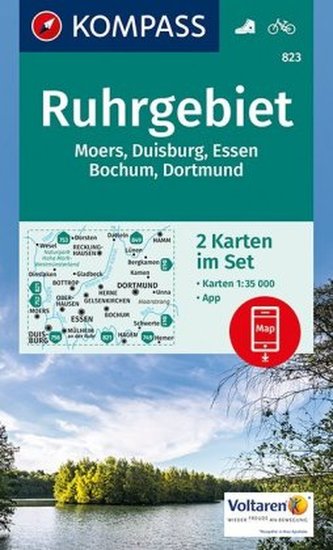 Kompass Karte Ruhrgebiet, 2 Bl.