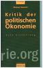 Kritik der politischen Ökonomie