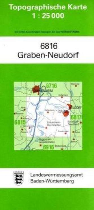 Topographische Karte Baden-Württemberg Graben-Neudorf