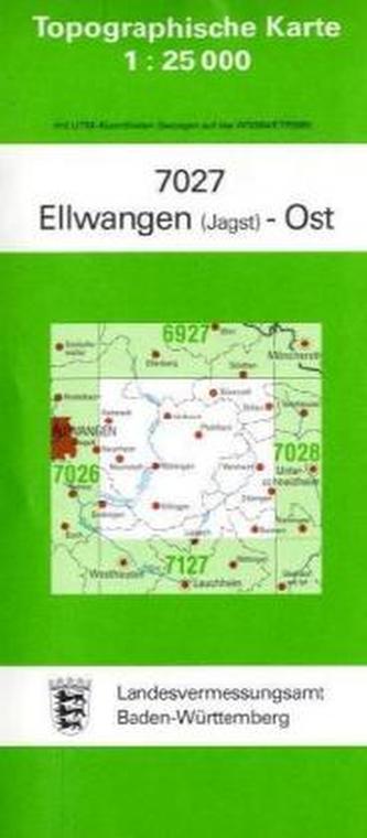 Topographische Karte Baden-Württemberg Ellwangen (Jagst), Ost