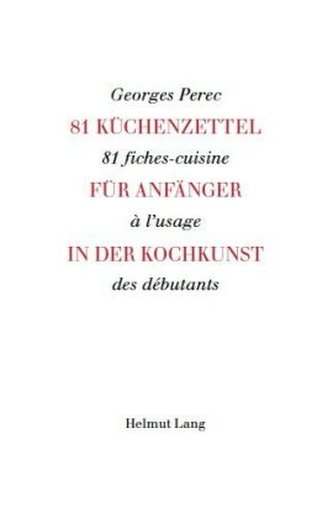 81 Küchenzettel für Anfänger in der Kochkunst
