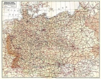 Historische Übersichtskarte: VERKEHRSKARTE VON GROSSDEUTSCHLAND - Frühjahr 1940