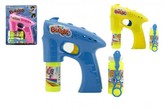 Bublifuk pištoľ plast 13cm + 1 náplň na batérie / 1 ks / 3 rôzne farby