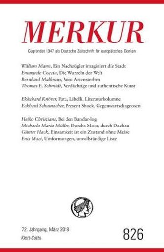 MERKUR Deutsche Zeitschrift für europäisches Denken. Nr.826