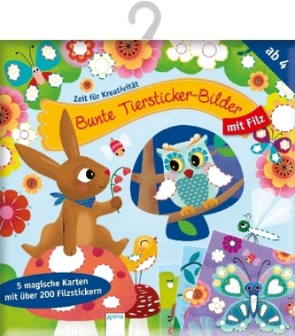 Meine bunten Tierstickerbilder mit Filz