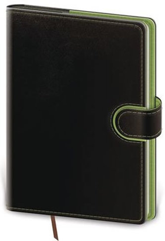 Diář 2021: Flip černo/zelená, kapesní týdenní, 90x140