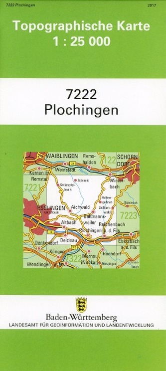 Topographische Karte Baden-Württemberg Plochingen