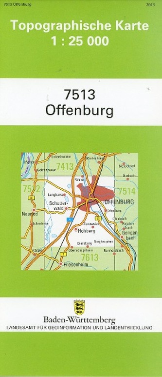 Topographische Karte Baden-Württemberg Offenburg