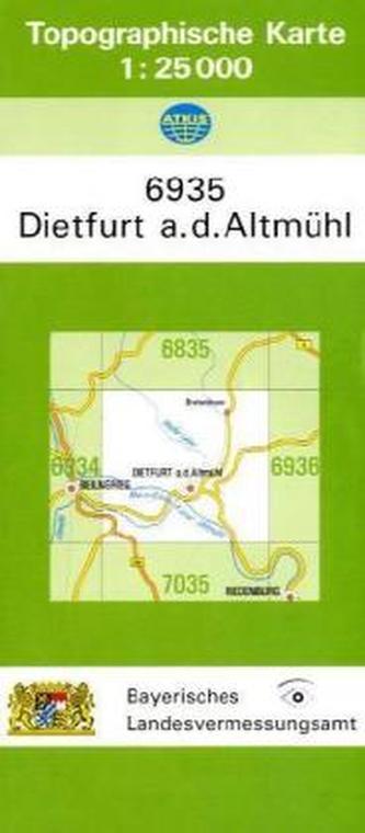 Topographische Karte Bayern Dietfurt a. d. Altmühl