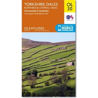 Ordnance Survey Map Yorkshire Dales - Northern & Central Area