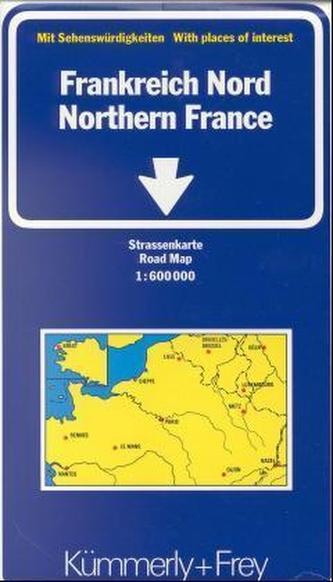 Kümmerly & Frey Karte Frankreich Nord. Northern France. France du Nord; Francia del Nord