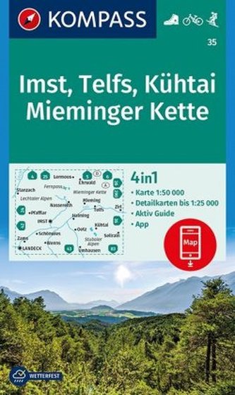 Kompass Karte Imst, Telfs, Kühtai, Mieminger Kette