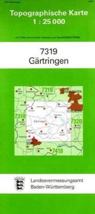 Topographische Karte Baden-Württemberg Gärtringen