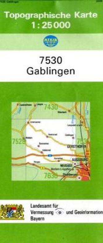 Topographische Karte Bayern Gablingen