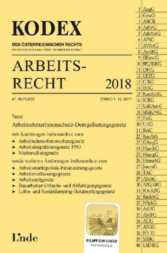 KODEX Arbeitsrecht 2018 (f. Österreich)