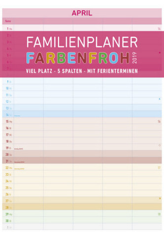 Familienplaner Farbenfroh 2019