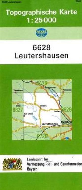 Topographische Karte Bayern Leutershausen