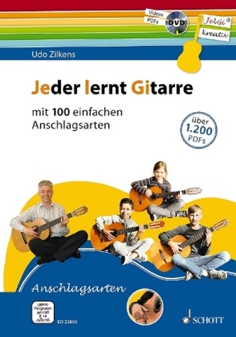 Jeder lernt Gitarre - mit 100 einfachen Anschlagsarten, m. DVD Jeder lernt Gitarre - mit 100 einfachen Anschlagsarten, m. DVD