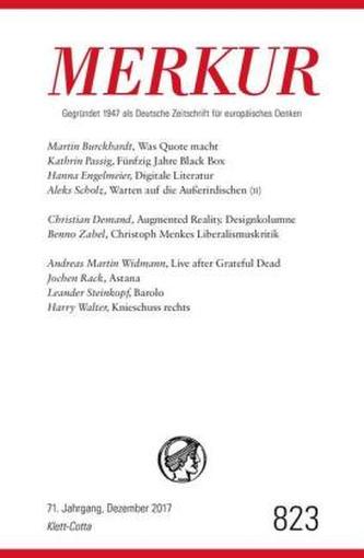 MERKUR Deutsche Zeitschrift für europäisches Denken. Nr.823
