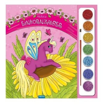 Malbuch Einhornzauber, m. Tuschkasten u. Pinsel