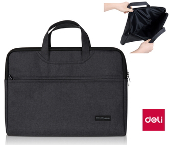 Aktovka spisová textilná DELI 5590 čierna