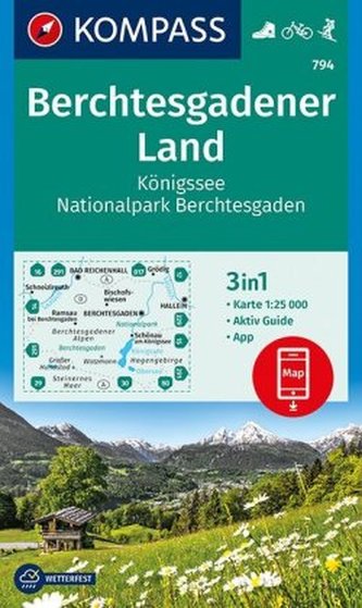 Kompass Karte Berchtesgadener Land, Königssee, Nationalpark Berchtesgaden