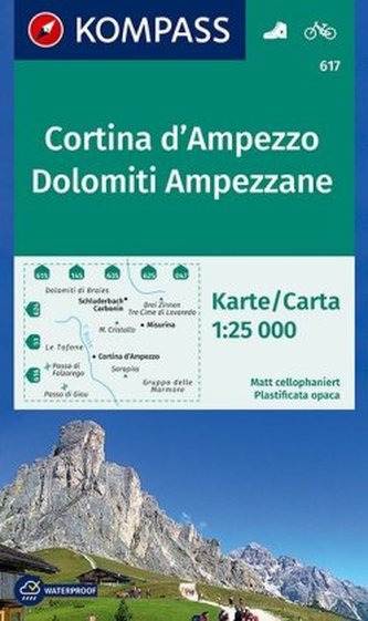 Kompass Karte Cortina d'Ampezzo, Dolomiti Ampezzane