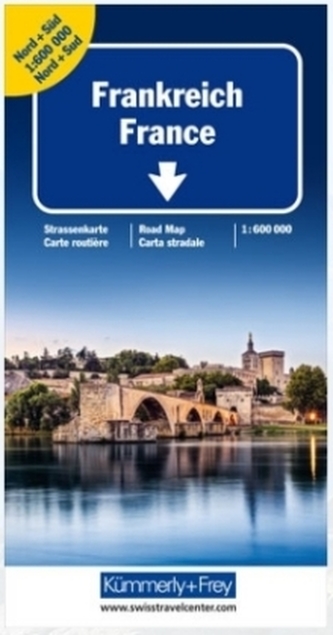 Frankreich Nord+Süd Strassenkarte 1:600 000