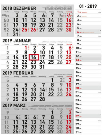 4-Monatskalender Kombi 2019