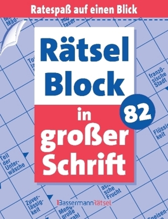 Rätselblock in großer Schrift. Bd.82
