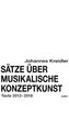 Sätze über musikalische Konzeptkunst