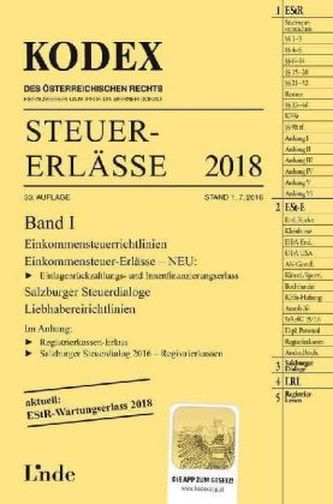 KODEX Steuer-Erlässe 2018 (f. Österreich). Bd.1