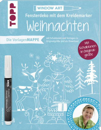 Vorlagenmappe Fensterdeko mit dem Kreidemarker - Weihnachten von Pia Pedevilla. Inkl. Original Kreidemarker von Kreul und Schabl