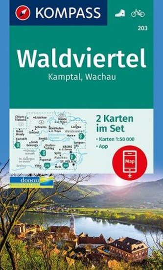 Kompass Karte Waldviertel, Kamptal, Wachau, 2 Bl.
