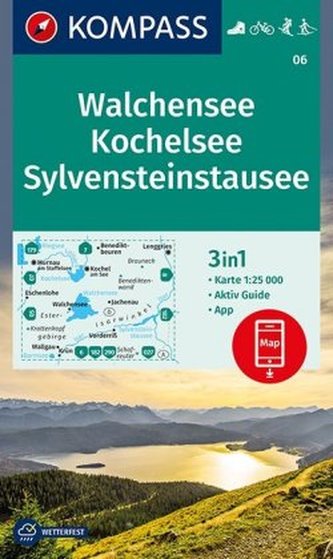 Kompass Karte Walchensee, Kochelsee, Sylvensteinstausee