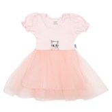 Kojenecké šatičky s tylovou sukýnkou New Baby Wonderful růžové - velikost 68 (4-6m)