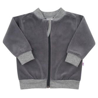 Semišková mikinka New Baby Baby šedá - velikost 68 (4-6m)