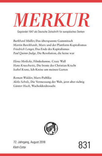 MERKUR Deutsche Zeitschrift für europäisches Denken. Nr.831