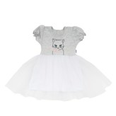Kojenecké šatičky s tylovou sukýnkou New Baby Wonderful šedé - velikost 80 (9-12m)